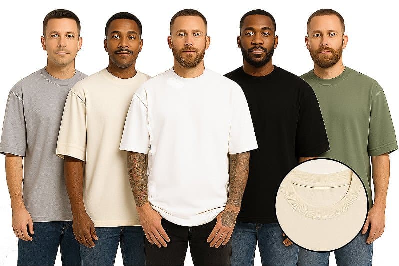 Camisetas Oversized 100% Algodão - GOLA ALTA DE RIBANA - Fio 30/1